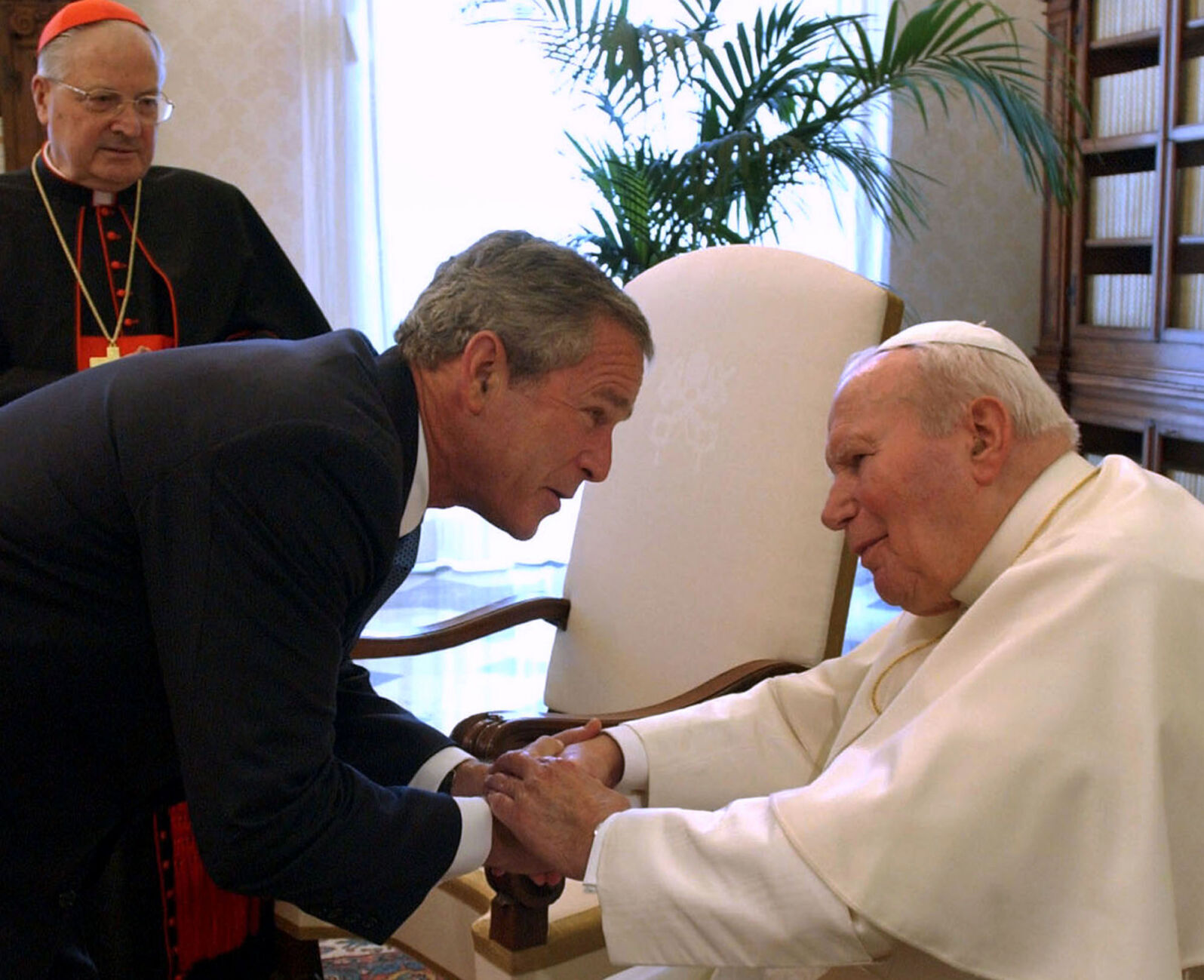 President George W. Bush and Pope John Paul II